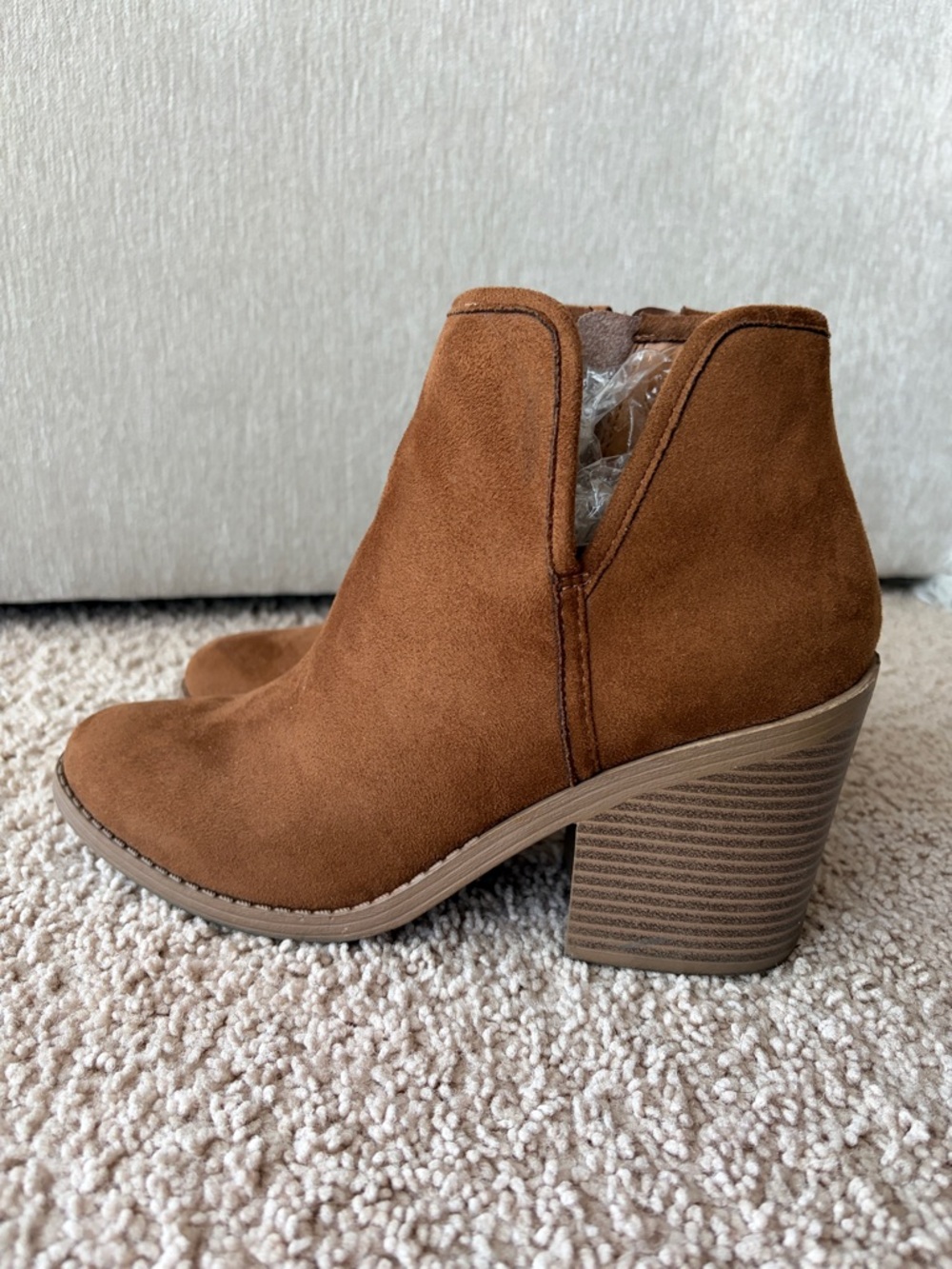Brown Faux Suede Bootie